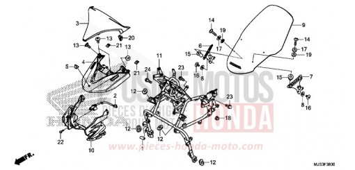 PARE-BRISE/GARNITURE AVANT NC750JH de 2017